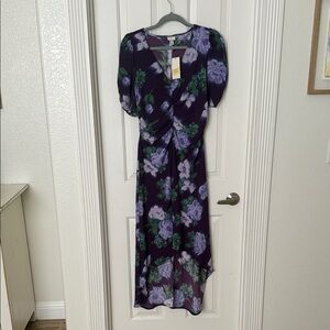 a new day Purple and Green Floral High Low Dress